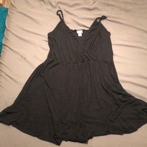 Black, deep v neck dress